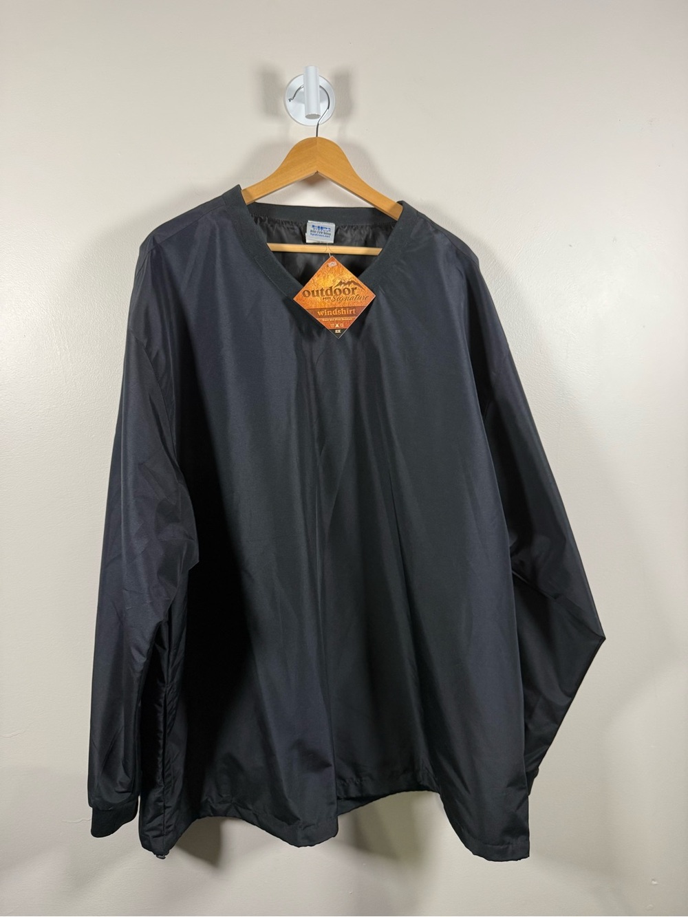 Signature Black Windbreaker Pullover Jacket NWT